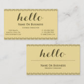 Lemon Yellow mit Golden Brown HELLO Text Visitenkarte (Vorne/Hinten)