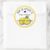 Lemon Yellow Modern from the Kitchen of Label Runder Aufkleber (Tasche)