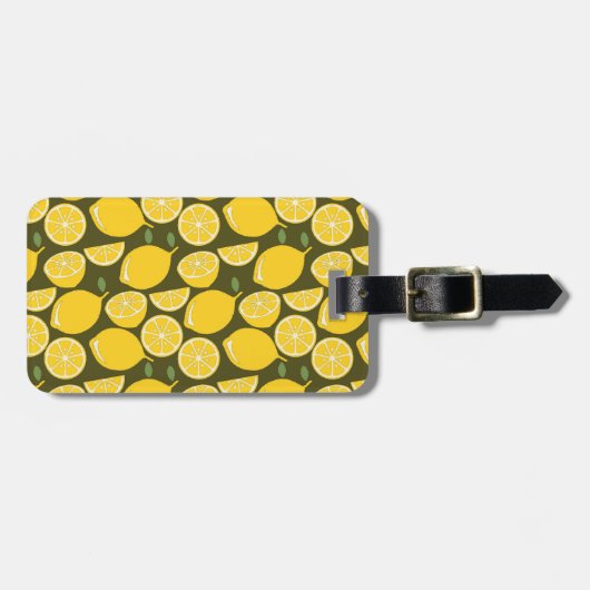 Lemon Yellow Modern Fun Cute Gepäckanhänger (Vorderseite horizontal)