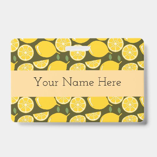 Lemon Yellow Modern Fun Niedlich Ausweis (Vorderseite)