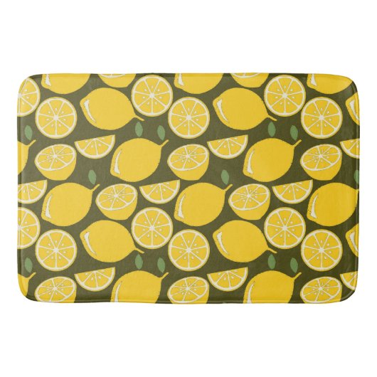 Lemon Yellow Modern Fun Niedlich Badematte (Vorderseite)