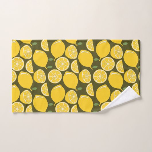 Lemon Yellow Modern Fun Niedlich Badhandtuch Set (Handtuch)