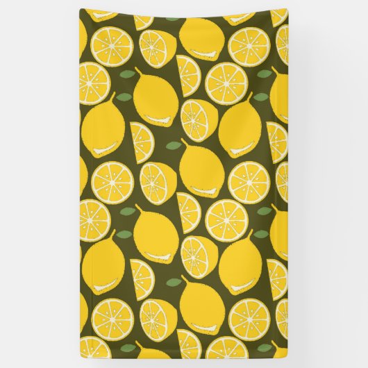 Lemon Yellow Modern Fun Niedlich Banner (Vertikal)