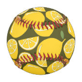 Lemon Yellow Modern Fun Niedlich Baseball (Rückseite)