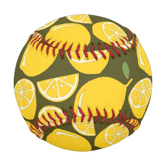 Lemon Yellow Modern Fun Niedlich Baseball (Rückseite)