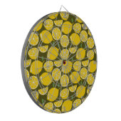 Lemon Yellow Modern Fun Niedlich Dartscheibe (Vorderseite Links)