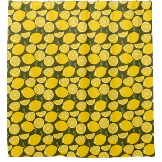 Lemon Yellow Modern Fun Niedlich Duschvorhang (Vorderseite)