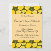 Lemon Yellow Modern Fun Niedlich Einladung (Rückseite)
