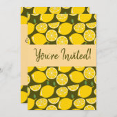 Lemon Yellow Modern Fun Niedlich Einladung (Vorne/Hinten)