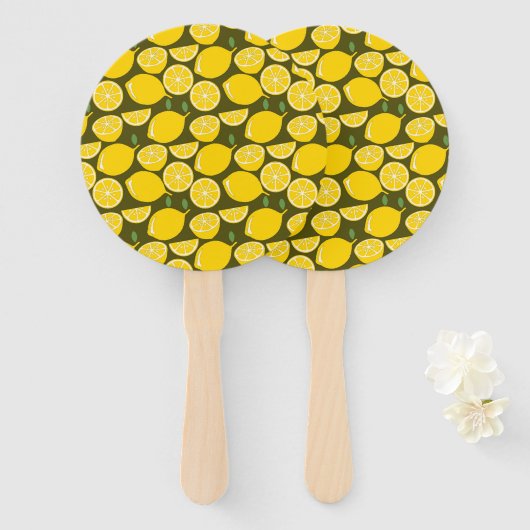 Lemon Yellow Modern Fun Niedlich Fächer (Vorne und Hinten)