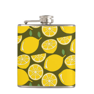 Lemon Yellow Modern Fun Niedlich Flachmann