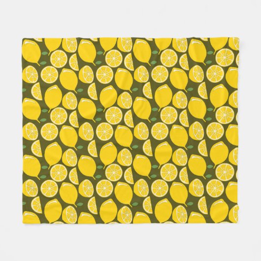 Lemon Yellow Modern Fun Niedlich Fleecedecke (Vorderseite (Horizontal))