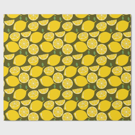 Lemon Yellow Modern Fun Niedlich Geschenkpapier (Flach)