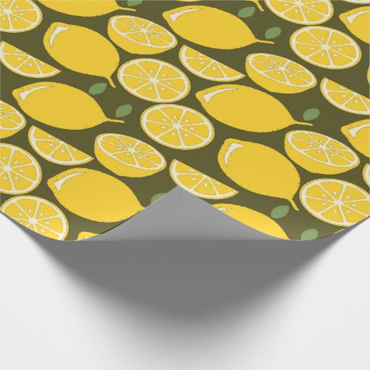 Lemon Yellow Modern Fun Niedlich Geschenkpapier (Ecke)