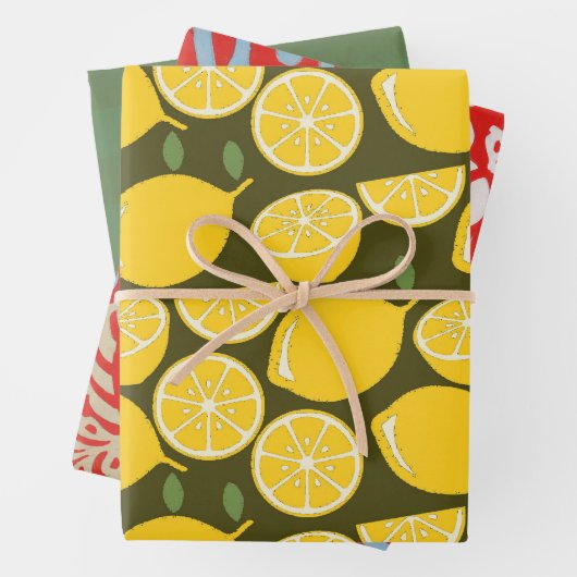 Lemon Yellow Modern Fun Niedlich Geschenkpapier Set (Beispiel)