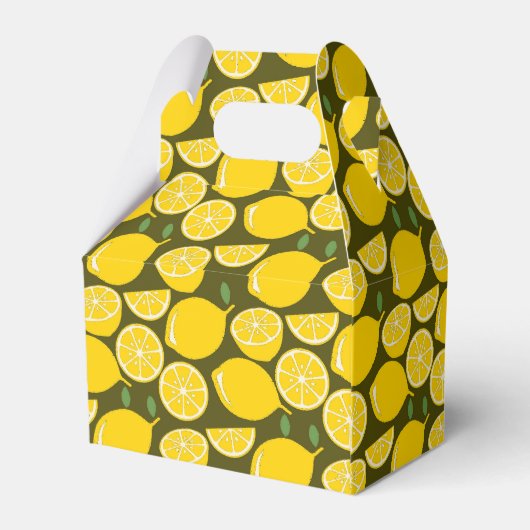 Lemon Yellow Modern Fun Niedlich Geschenkschachtel (Rückseite)