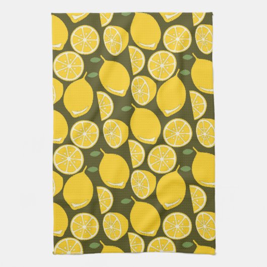 Lemon Yellow Modern Fun Niedlich Geschirrtuch (Vertikal)
