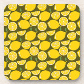 Lemon Yellow Modern Fun Niedlich Getränkeuntersetzer (Vorderseite)