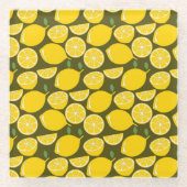 Lemon Yellow Modern Fun Niedlich Glasuntersetzer (Vorderseite)