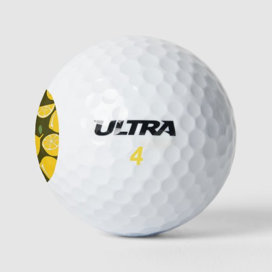 Lemon Yellow Modern Fun Niedlich Golfball (Logo)