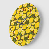 Lemon Yellow Modern Fun Niedlich Große Wanduhr (Winkel)