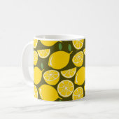 Lemon Yellow Modern Fun Niedlich Kaffeetasse (Vorderseite Links)