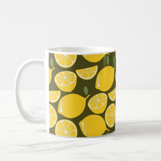 Lemon Yellow Modern Fun Niedlich Kaffeetasse (Links)