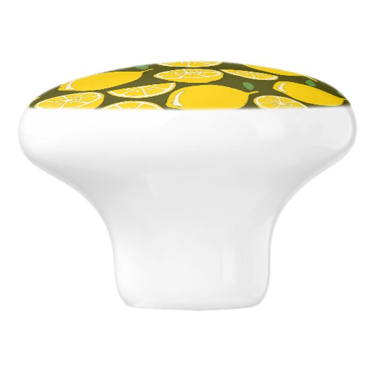 Lemon Yellow Modern Fun Niedlich Keramikknauf (Seitenansicht)