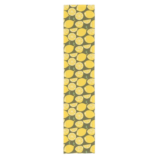 Lemon Yellow Modern Fun Niedlich Kurzer Tischläufer (Vorderseite)