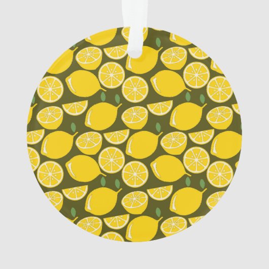 Lemon Yellow Modern Fun Niedlich Ornament (Rückseite)