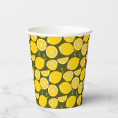 Lemon Yellow Modern Fun Niedlich Pappbecher (Rückseite)