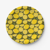 Lemon Yellow Modern Fun Niedlich Pappteller (Vorderseite)