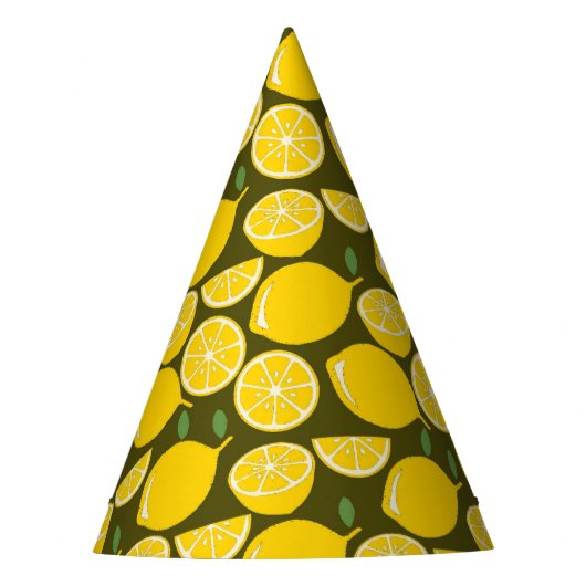 Lemon Yellow Modern Fun Niedlich Partyhütchen (Vorderseite)