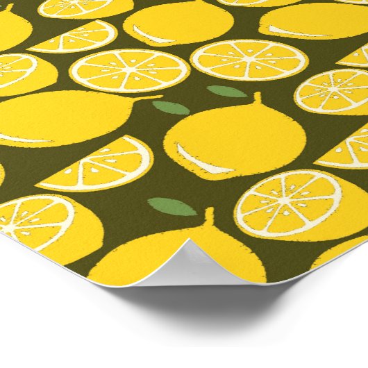 Lemon Yellow Modern Fun Niedlich Poster (Ecke)