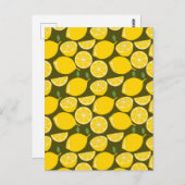 Lemon Yellow Modern Fun Niedlich Postkarte (Vorne/Hinten)