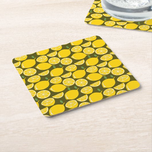 Lemon Yellow Modern Fun Niedlich Rechteckiger Pappuntersetzer (angewinkelt)