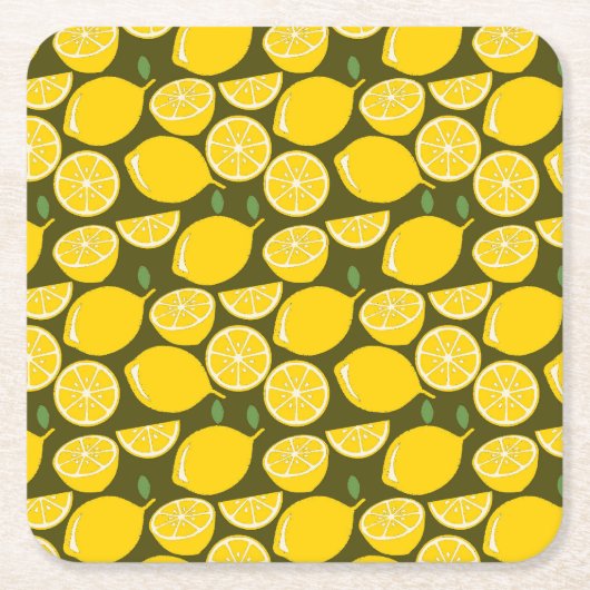 Lemon Yellow Modern Fun Niedlich Rechteckiger Pappuntersetzer (Vorderseite)