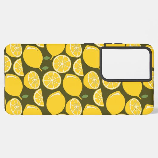 Lemon Yellow Modern Fun Niedlich Samsung Galaxy Hülle (Linke Seite)