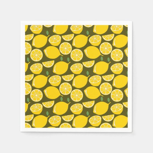 Lemon Yellow Modern Fun Niedlich Serviette (Vorderseite)