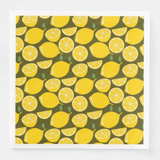 Lemon Yellow Modern Fun Niedlich Serviette (Vorderseite)