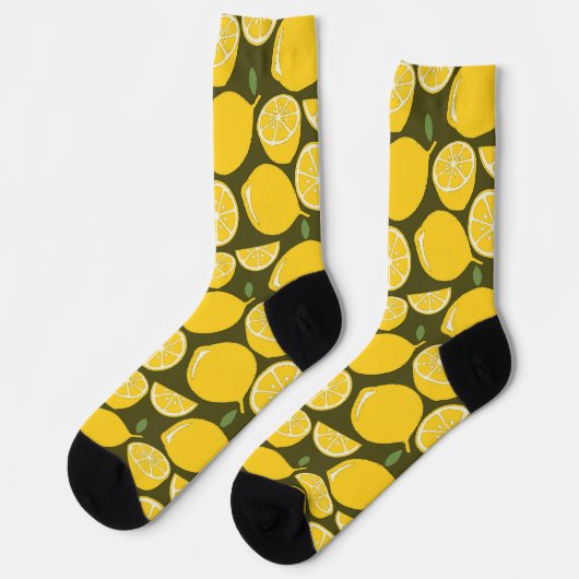 Lemon Yellow Modern Fun Niedlich Socken (Linkes Detail)