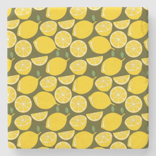 Lemon Yellow Modern Fun Niedlich Steinuntersetzer (Vorderseite)