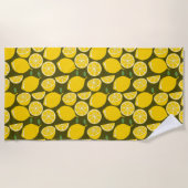 Lemon Yellow Modern Fun Niedlich Strandtuch (Vorderseite)