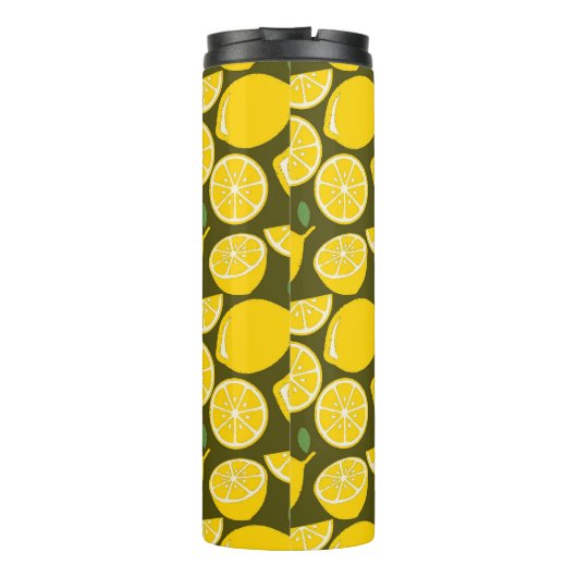 Lemon Yellow Modern Fun Niedlich Thermosbecher (Rückseite)
