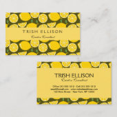 Lemon Yellow Modern Fun Niedlich Visitenkarte (Vorne/Hinten)
