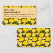 Lemon Yellow Modern Fun Niedlich Visitenkarte (Vorne/Hinten)