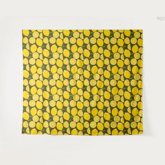 Lemon Yellow Modern Fun Niedlich Wandteppich (Vorderseite (Horizontal))