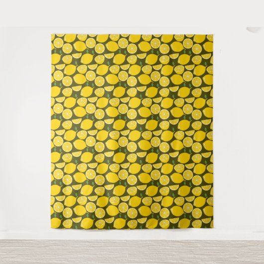 Lemon Yellow Modern Fun Niedlich Wandteppich (Vorderseite)