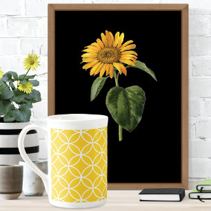 Lemon Yellow Modern Geometric Porzellantasse