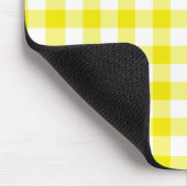 Lemon Yellow Mousepad, Karo Gingham Pattern Mousepad (Ecke)
